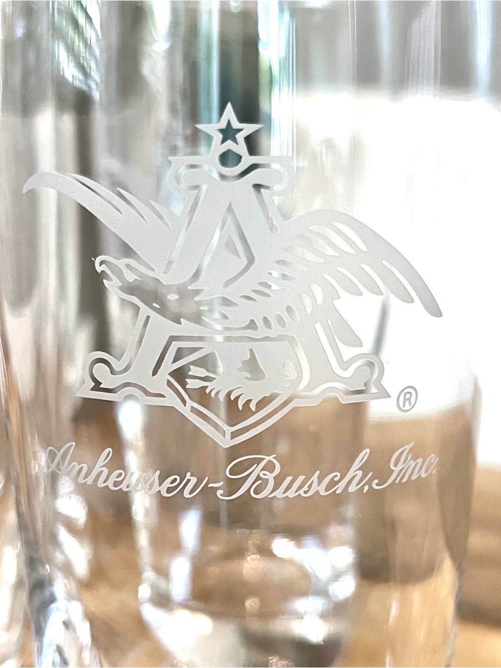Vintage Anheuser Busch Etched Eagle Logo Highball Glasses Tumblers - Set of 4 - Picture 3 of 3